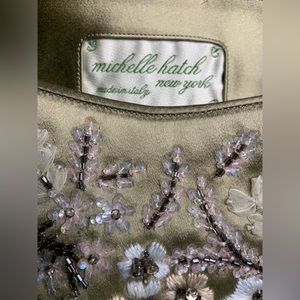Michelle Hatch vintage silk flower-embroidered handbag. Made in Italy. Not used.